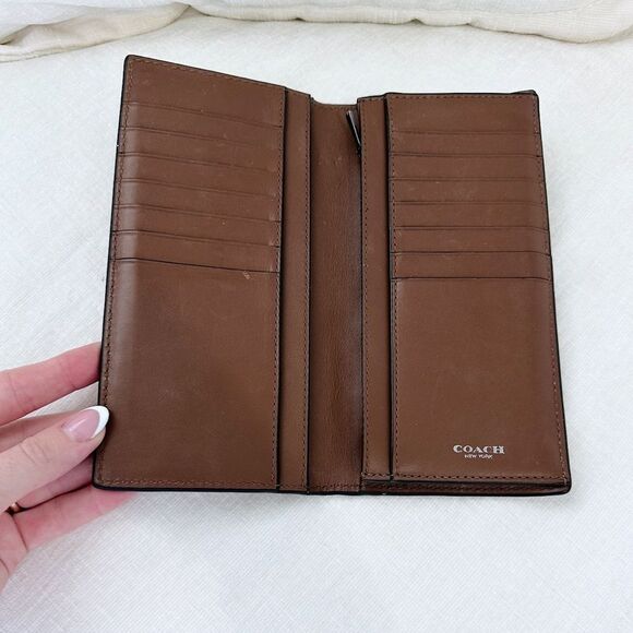 Coach Moc Croc Bifold Leather Long Wallet - Picture 2 of 7